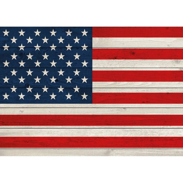 Vintage Amerikaanse vlag poster 84 x 59 cm - Feestposters