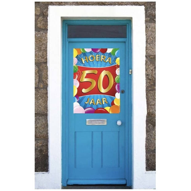 50 jaar mega deurposter 59 x 84 cm leeftijd verjaardag feestartikelen - Feestposters