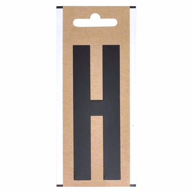 Zwarte letter sticker H 10 cm - Stickers
