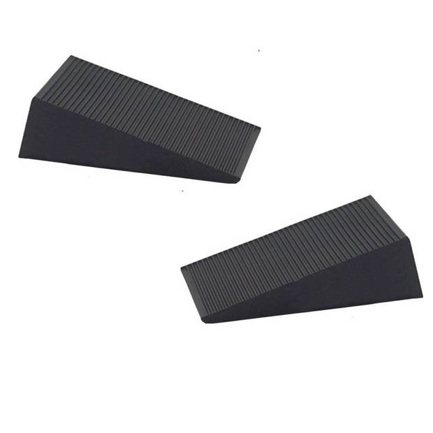 2x Rubberen deurwig / deurstopper zwart 1.6 cm - Deurstoppers