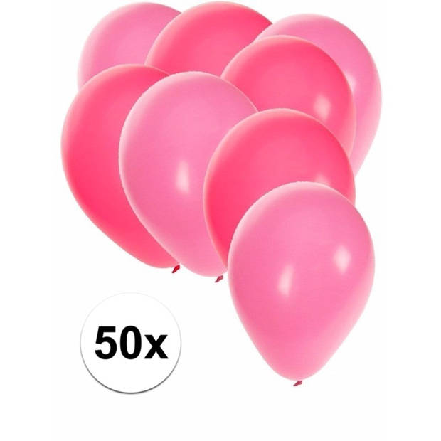 50x roze en lichtroze ballonnen - Ballonnen