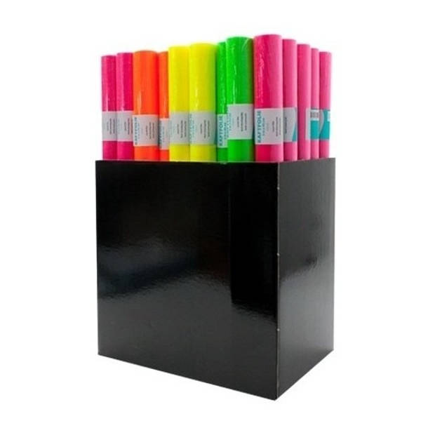 Kaftpapier folie schoolboeken neon roze 3 meter - Kaftpapier