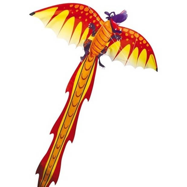Günther eenlijnsvlieger 3D-Dragon 102 x 320 cm oranje/rood