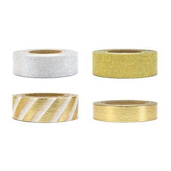 Washi tape sierlinten set goud 15 mm - Washi tape
