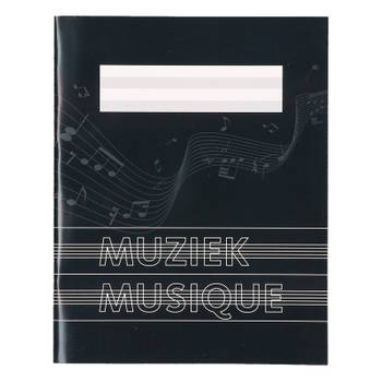 1x stuks A5 schriften met muzieknoot balken zwart - Schriften