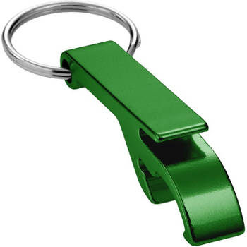 4x groene relatiegeschenk flesopener sleutelhanger groen - Sleutelhangers