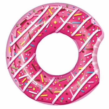 Speelgoed roze opblaas donut 107 cm - Zwembanden