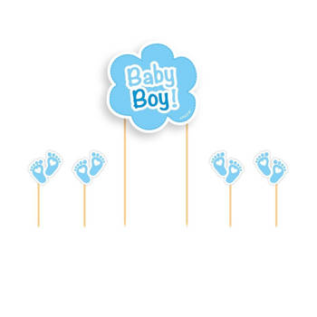 Taartversiering Baby Boy blauw - Taartdecoraties