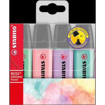 Markeerstiften Stabilo Boss pastel - 4 stuks - Viltstift Stabilo