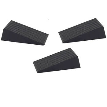 3x Rubberen deurwig / deurstopper zwart 1.6 cm - Deurstoppers
