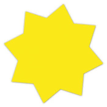 20x stuks actie reclame sterren neongeel 18 cm - Hobbykarton