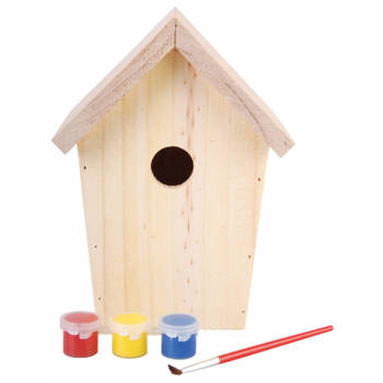 Vogelhuisje DIY - inclusief verf - hout - 20 cm - Vogelhuisjes