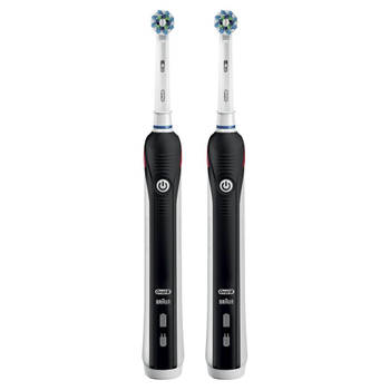 Oral-B elektrische tandenborstel Cross Action Pro 2 2900 Black Duopack – 2 stuks