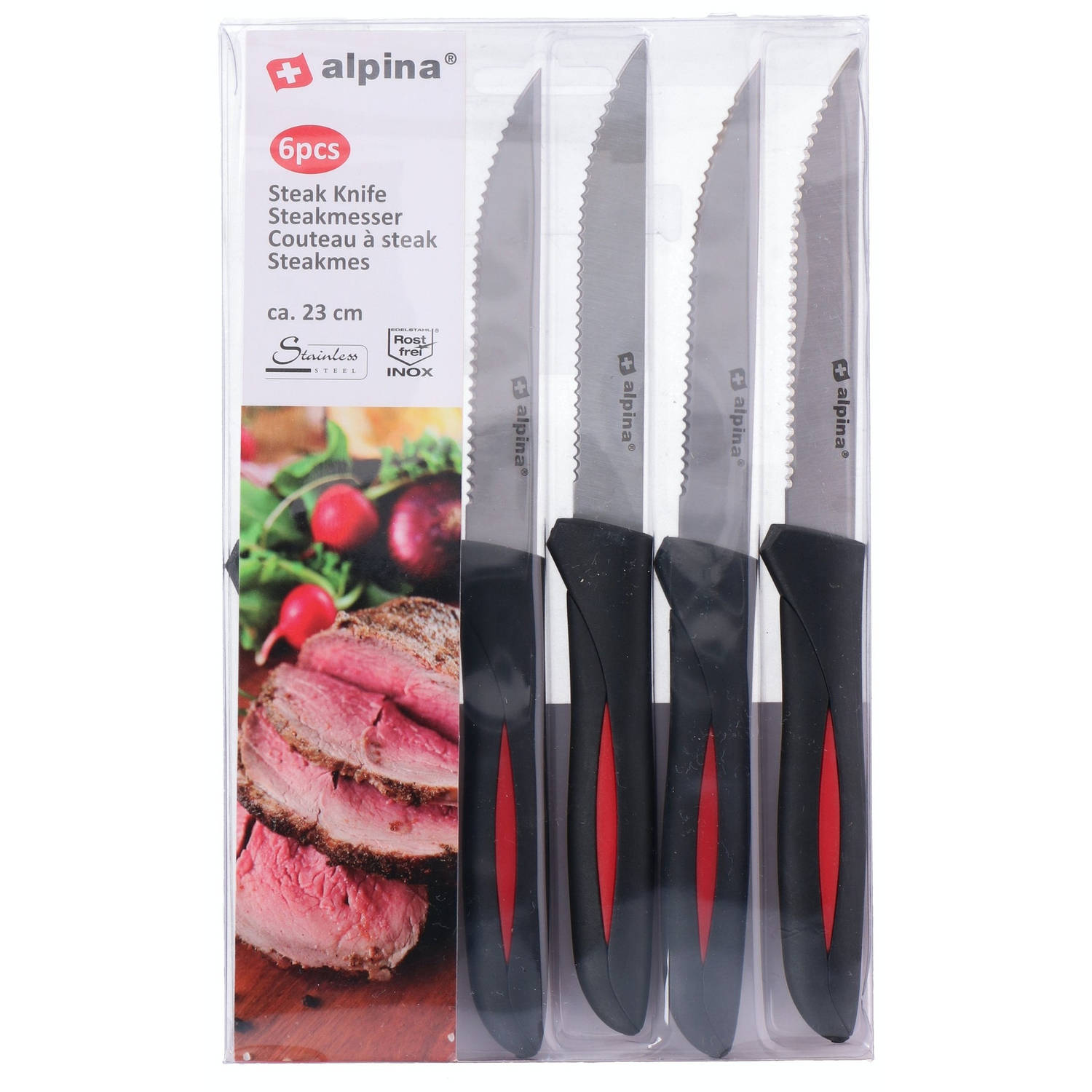 Verbinding Vanaf daar Additief Alpina steakmessen - 22.8 cm - 6 stuks | Blokker