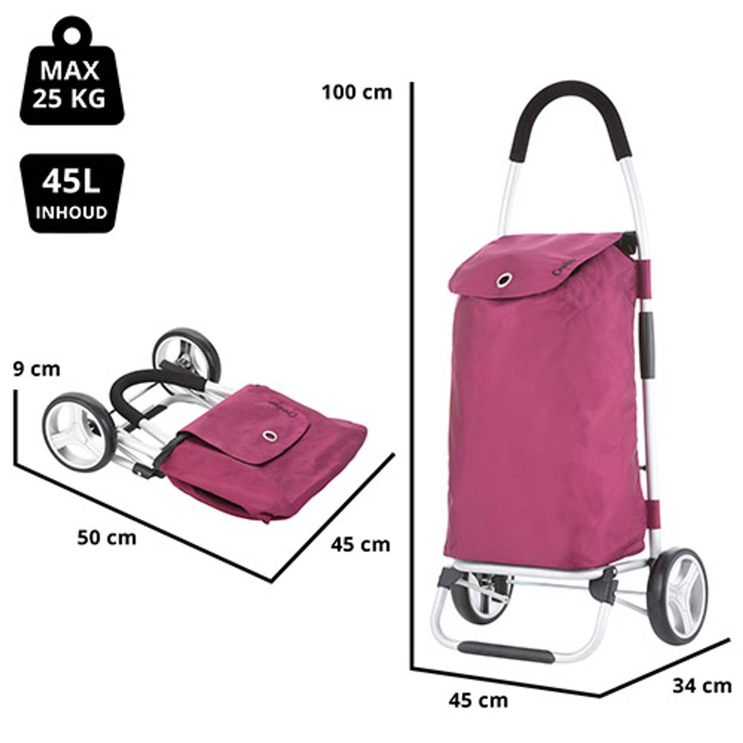 ShoppingCruiser Boodschappentrolley - Opvouwbare 45 liter | Blokker