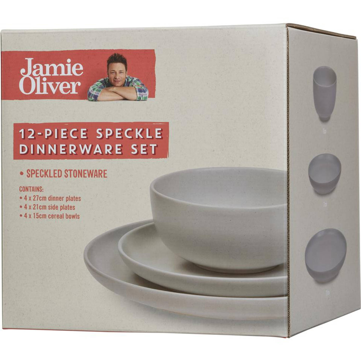 Yoghurt vliegtuigen Dekking Jamie Oliver Speckle serviesset - 4-persoons - 12-delig | Blokker