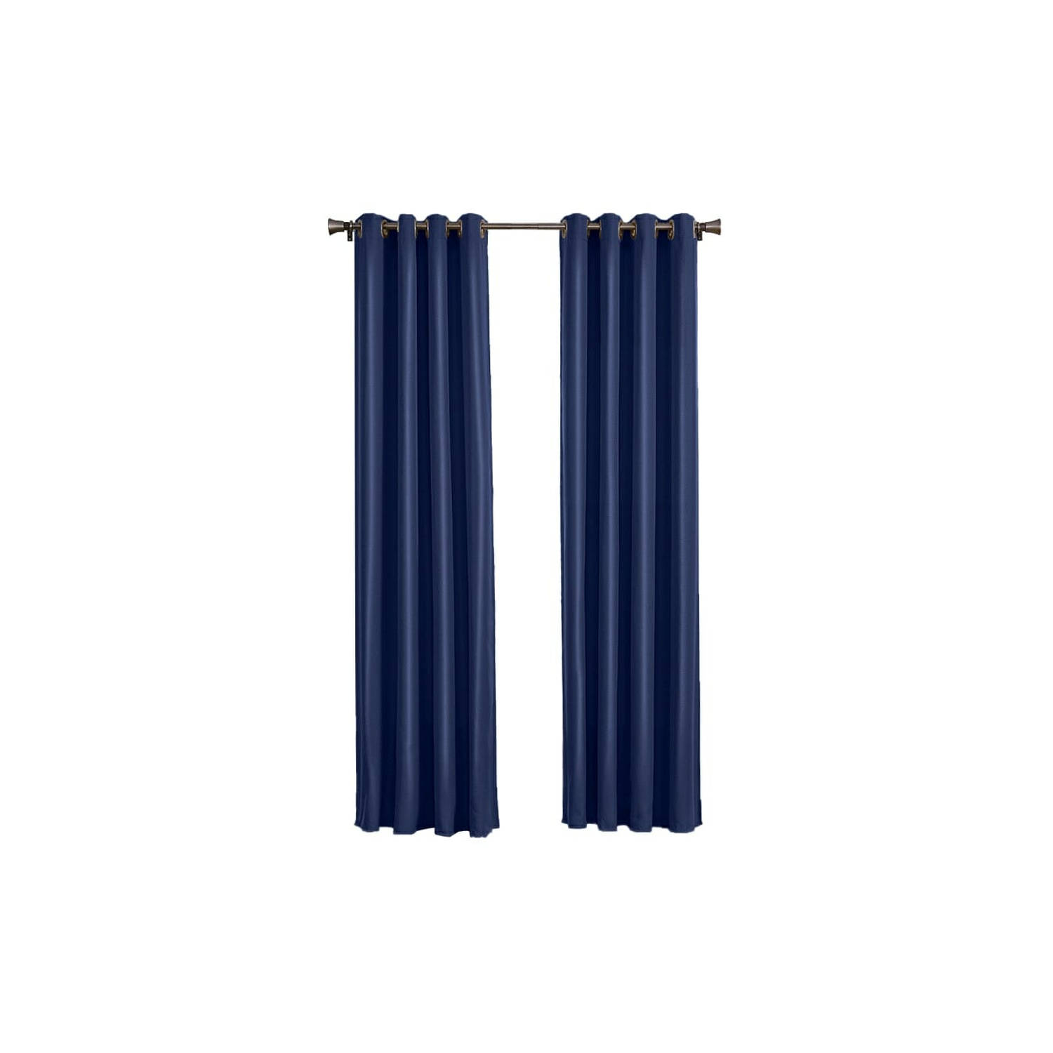 Larson - Luxe verduisterend gordijn met ringen- 300x250 cm - Dark Blue