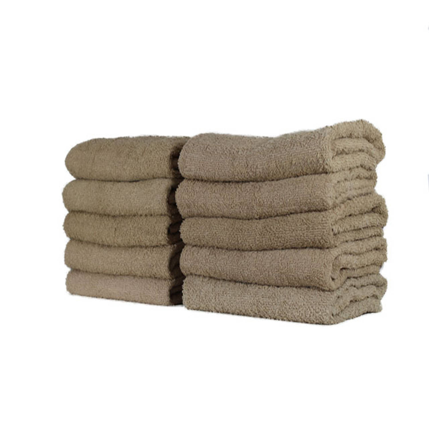 profiel Arbeid hoog Hotel handdoek - set van 6 stuks - 70x140 cm - Taupe | Blokker