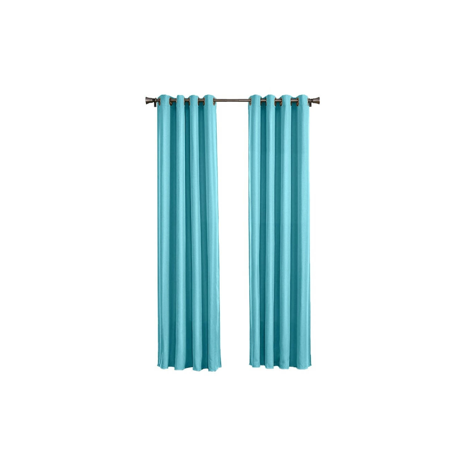 Larson - Luxe effen blackout gordijn - met ringen - 1.5m x 2.5m - Turquoise