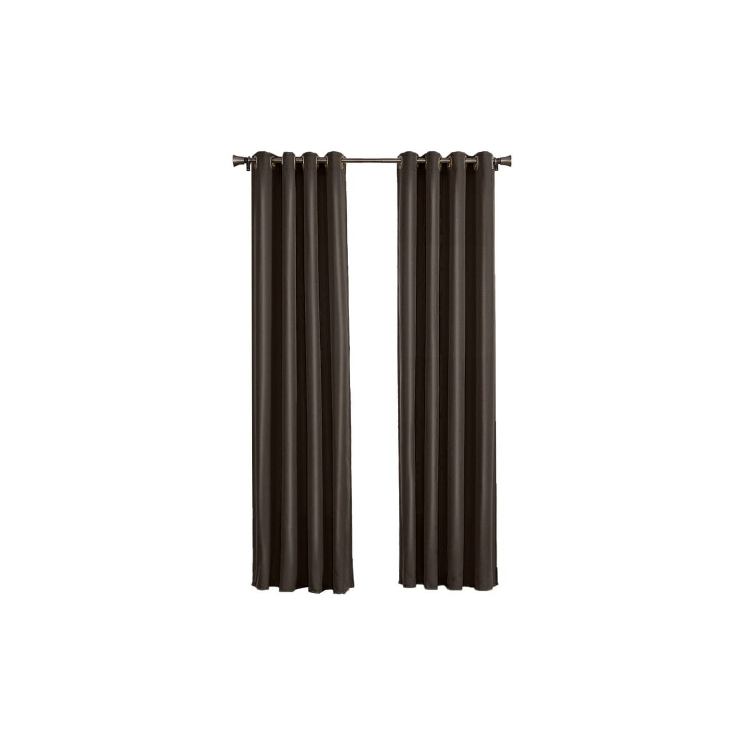 Larson - Luxe verduisterend gordijn met ringen- 300x250 cm - Chocolate