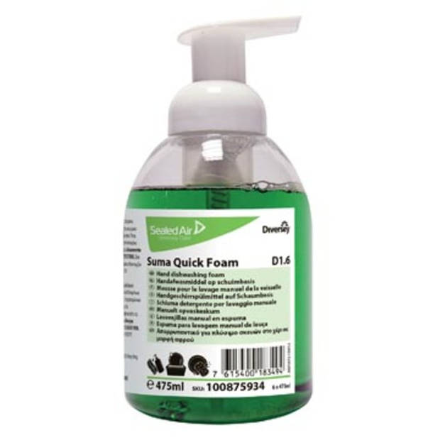 Diversey handafwasmiddel op schuimbasis Suma Quick Foam, flacon van 475 ml