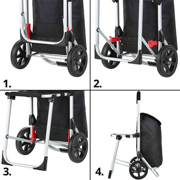 ShoppingCruiser Shop & Relax - Boodschappentrolley met zitje - Boodschappenwagen Zwart 