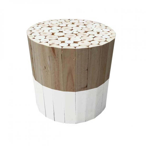 Bijzettafel Wood - wit/hout