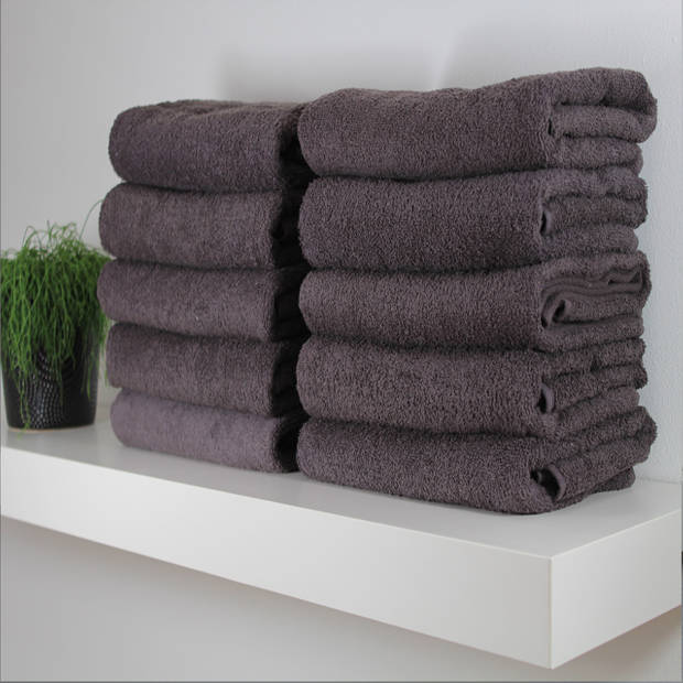 Hotel handdoek - set van 6 stuks - 50x100 cm - Antraciet