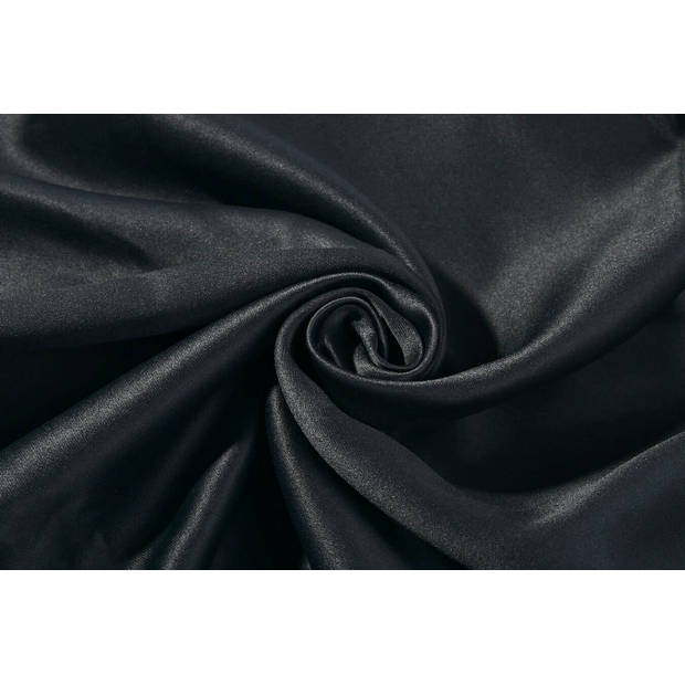 Larson - Luxe effen blackout gordijn - met ringen - 1.5m x 2.5m - Zwart