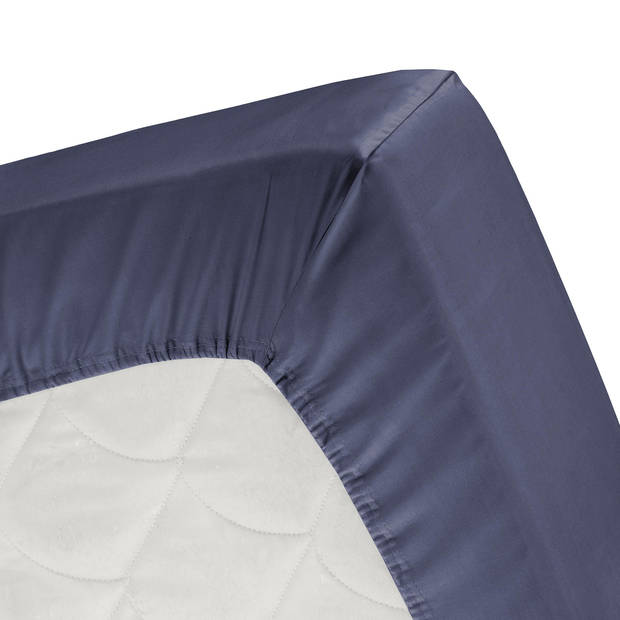 Cinderella Hoeslaken Basic Katoen 30cm Hoekhoogte - dark blue 180x210cm