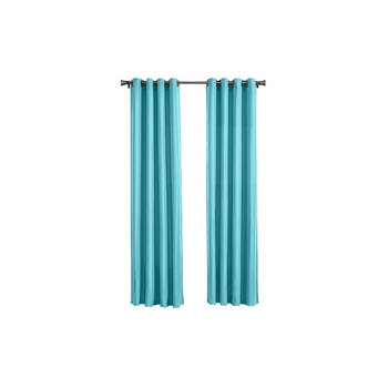 Larson - Luxe effen blackout gordijn - met ringen - 3m x 2.5m - Turquoise