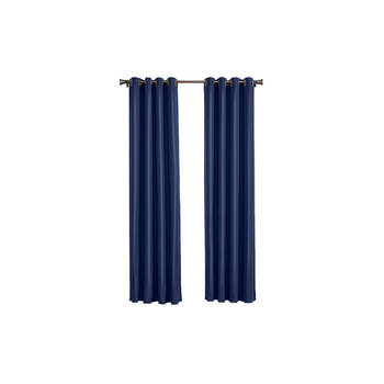 Blokker Larson - Luxe verduisterend gordijn met ringen- 150x250 cm - Dark Blue aanbieding