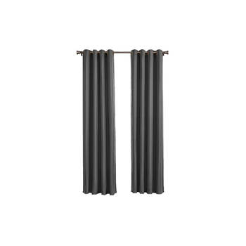 Larson - Luxe effen blackout gordijn - met ringen - 1.5m x 2.5m - Donkergrijs