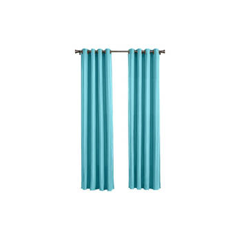Blokker Larson - Luxe verduisterend gordijn met ringen- 150x250 cm - Turquoise aanbieding