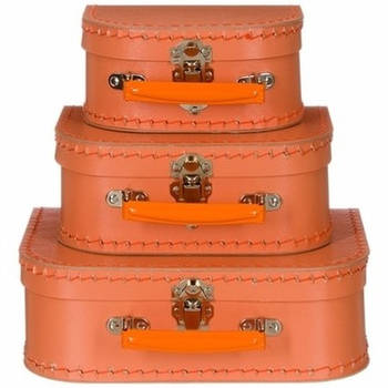 Kraamkado koffertje oranje 16 cm - Kinderkoffers