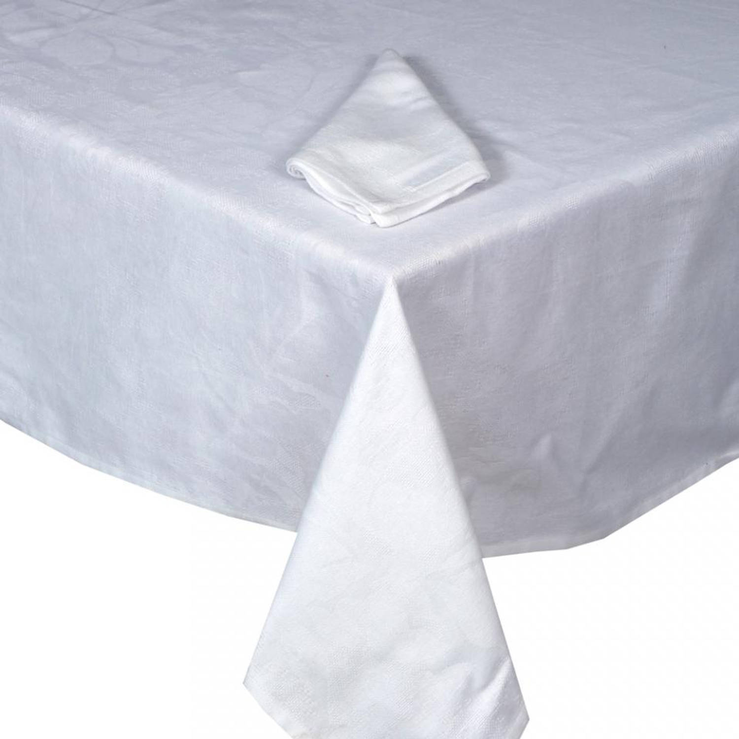 leven over het algemeen voelen Blokker Damast tafelkleed - 250 x 140 cm - wit | Blokker