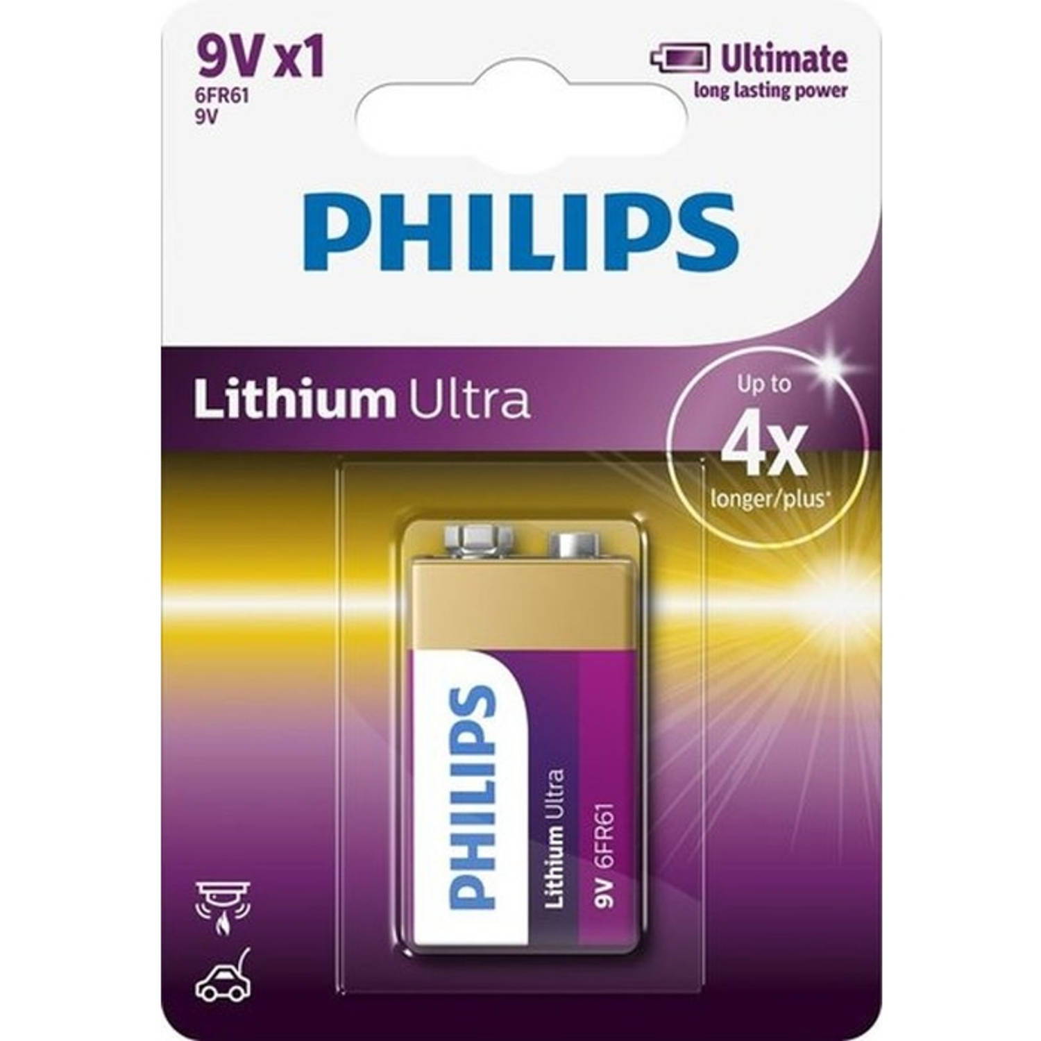 Philips Lithium Ultra battery 9V (6FR61LB1A-10)
