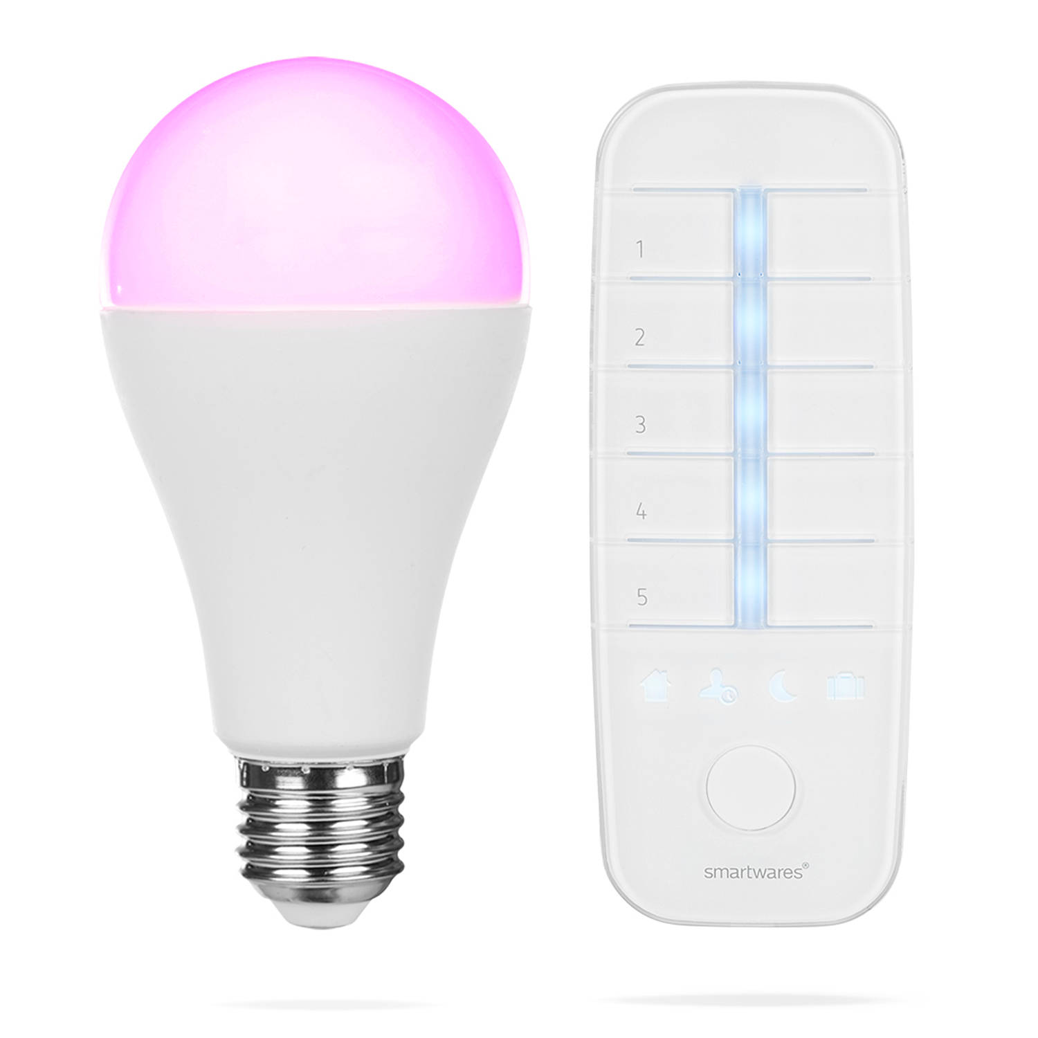 SMARTWARES Smarthome PRO serie 10.101.51 Slimme E27 Kleurlamp met afstandsbediening Regelbaar Starte