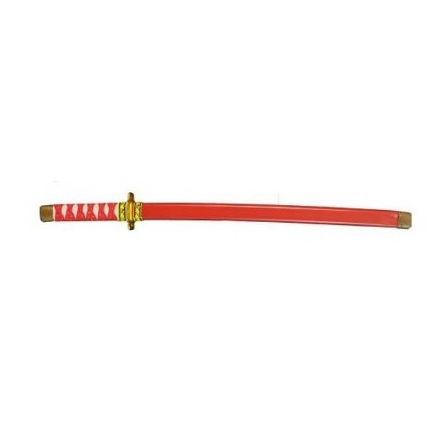 Plastic rood/goud ninja/ samurai zwaard 60 cm - Verkleedattributen