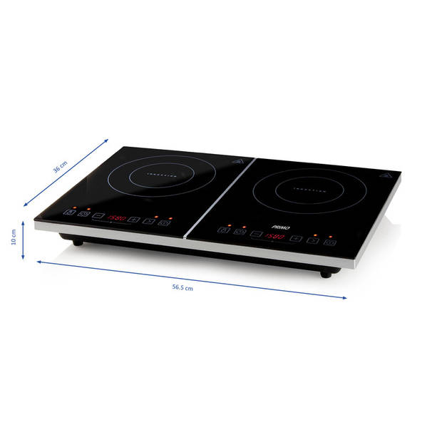 PRIMO IKP3-WS Dubbele inductiekookplaat - Vrijstaand - 3500W - Zwart - Touch control