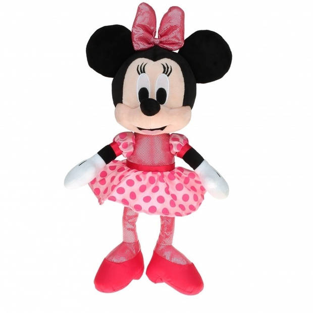 Pluche Minnie Mouse knuffel ballerina met stippen jurk 40 cm