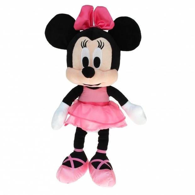 Pluche Minnie Mouse Disney knuffel ballerina met roze jurk 40 cm - Knuffeldier