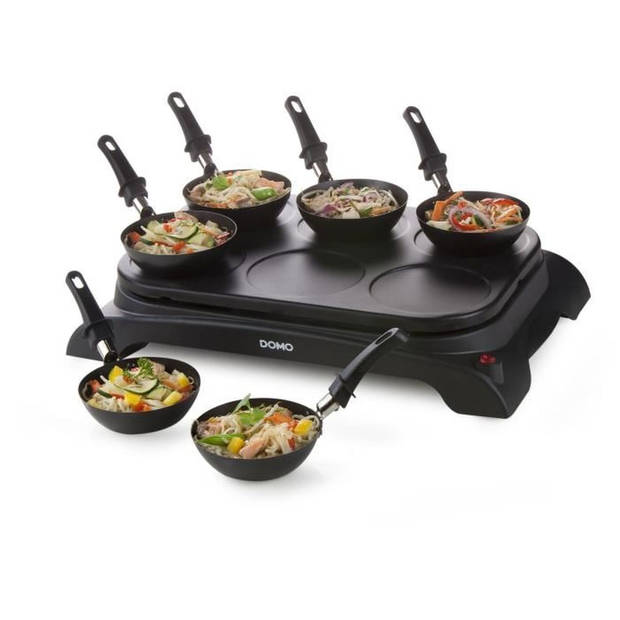 DOMO DO8710W Crepiere + Wok - 6 personen - 1000W - Zwart