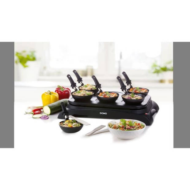 DOMO DO8710W Crepiere + Wok - 6 personen - 1000W - Zwart