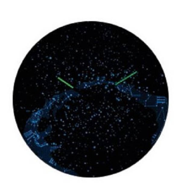 NeXtime wandklok Milky Way Dome 35 cm glas blauw/wit