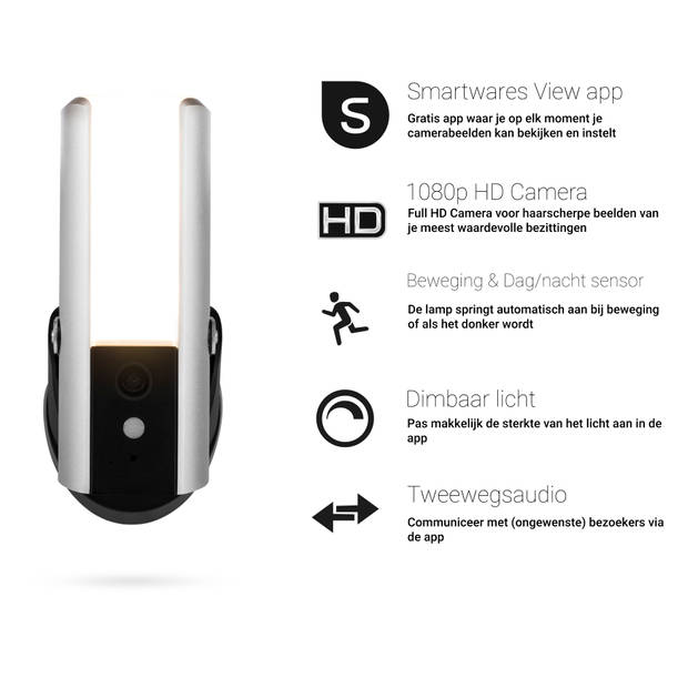 Smartwares guardian beveiligingscamera met verlichting CIP-39901 - voor buiten gebruik