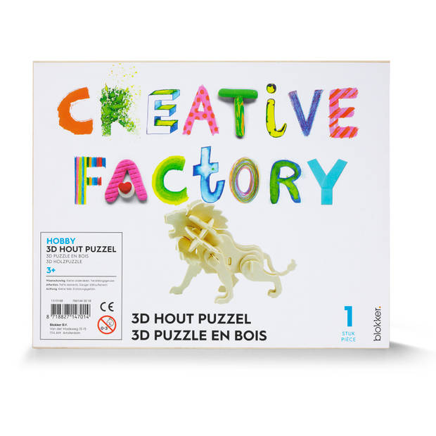 Blokker Creative Factory 3D puzzel hout leeuw