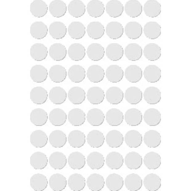 Apli ronde etiketten in etui diameter 10 mm, wit, 378 stuks, 63 per blad (2660)