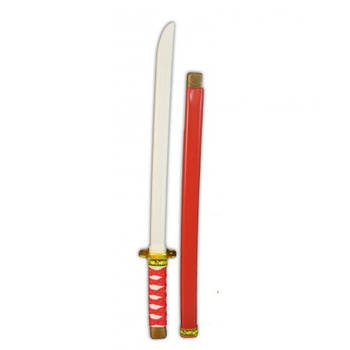 Plastic rood/goud ninja/ samurai zwaard 60 cm - Verkleedattributen