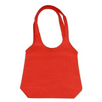 Rode invouwtas met handvaten - Boodschappentassen